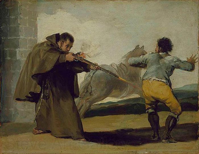 Francisco de Goya Friar Pedro Shoots El Maragato as His Horse Runs Off Norge oil painting art